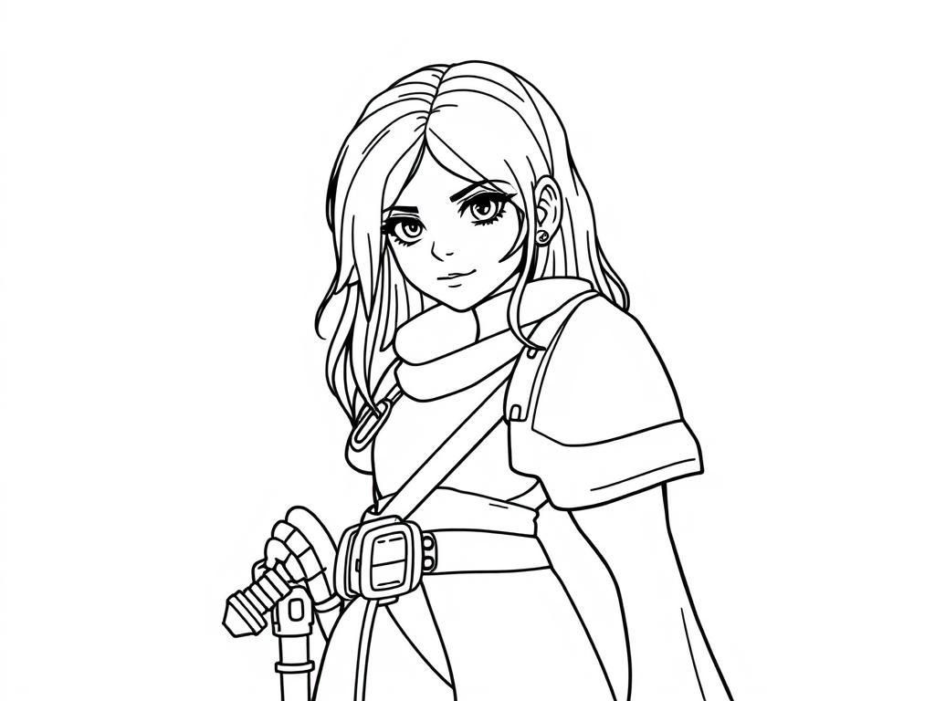 warhammer 40k girl with a rainbow colouring pages - Free Printable Coloring Page
