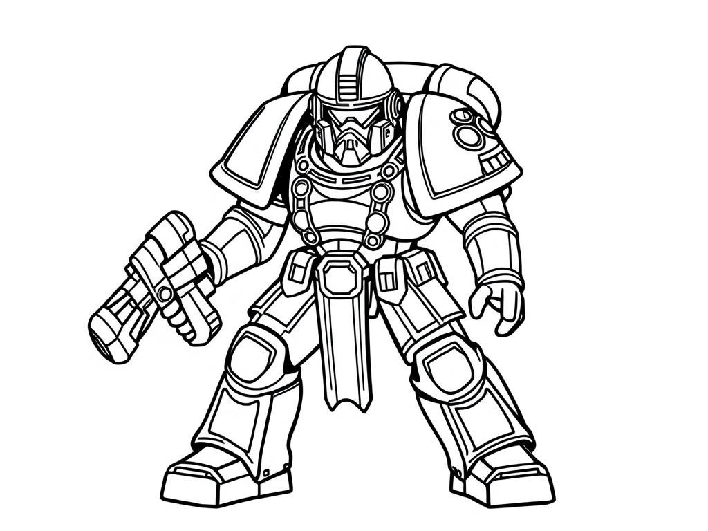 Space Marine Robot Warrior Coloring Page