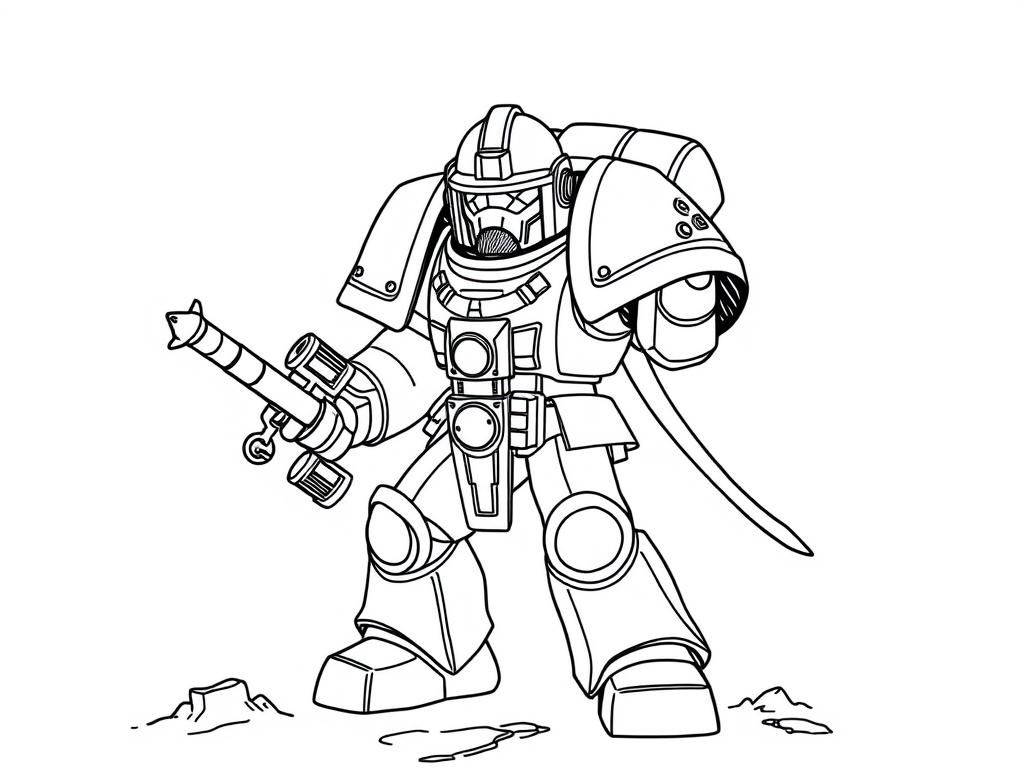 Space Marine Warrior Coloring Page