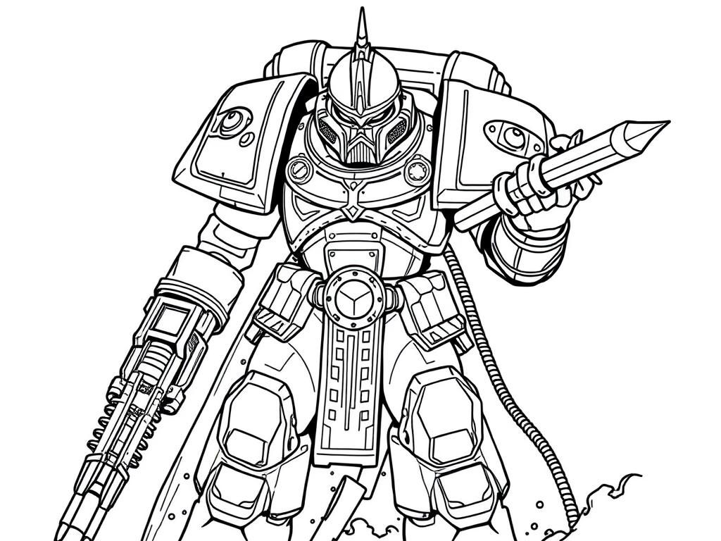 Warhammer 40K: the emperor of mankind - Free Printable Coloring Page