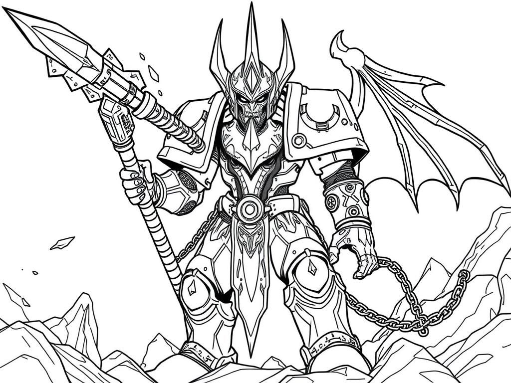 Warhammer 40K: Trazyn the infinite - Free Printable Coloring Page
