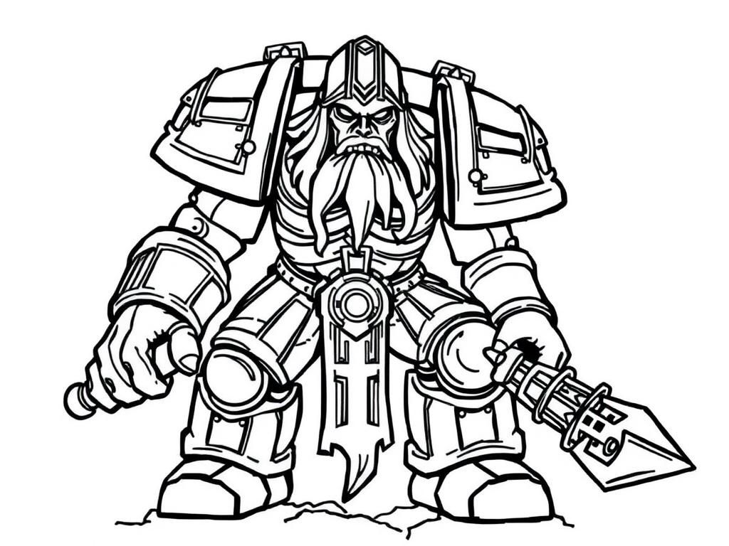 World of Warcraft Dwarf Coloring Page