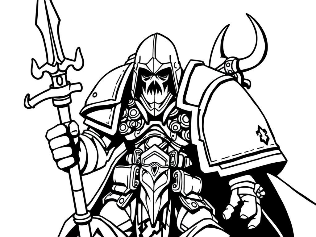 Skeleton Warrior Coloring Page