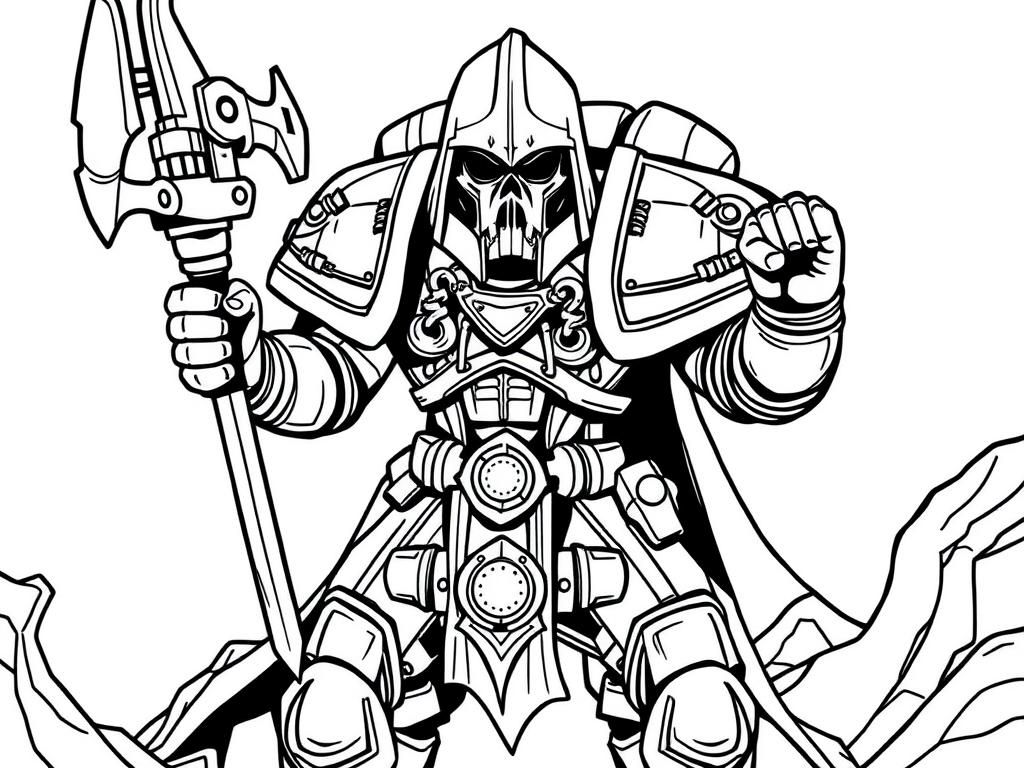 Fantasy Warrior Coloring Page