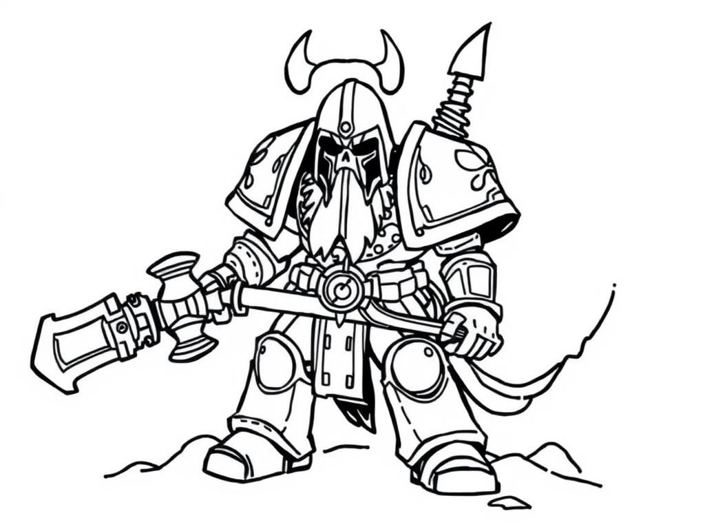 Space Marine Warrior Coloring Page