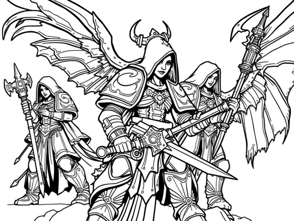 Angels Coloring Page