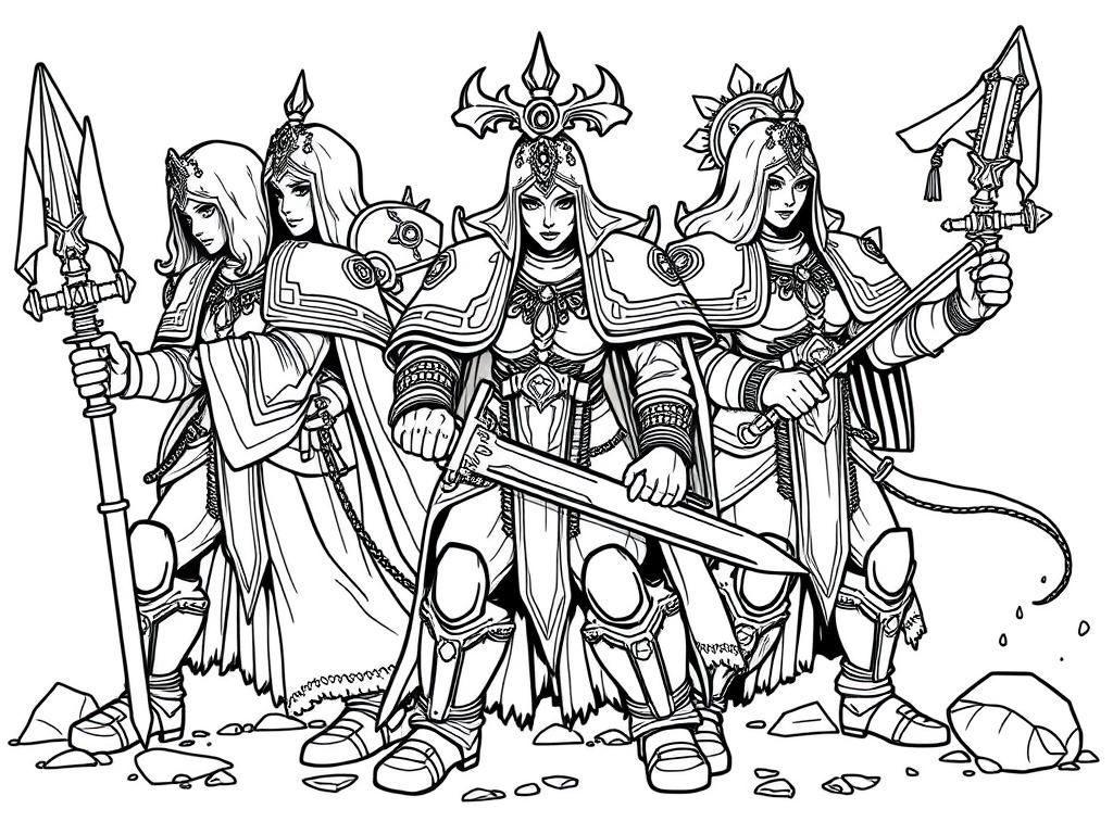 Female Warriors Coloring Page