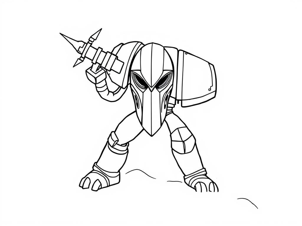 Robot Warrior Coloring Page