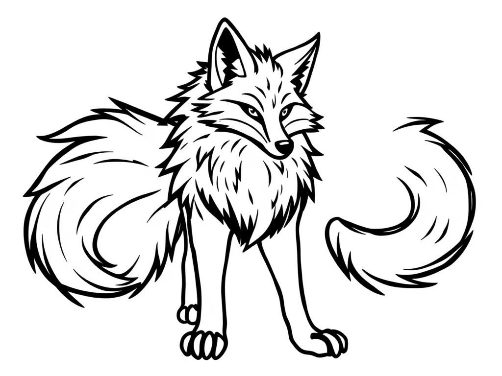 Coloring Page: Majestic Fox