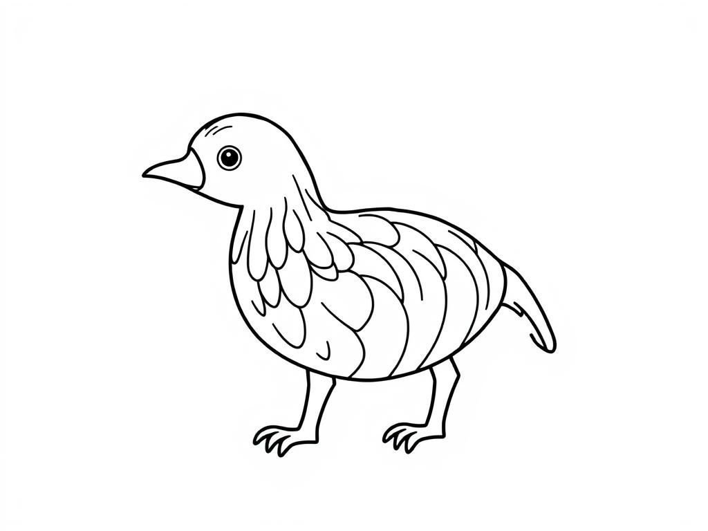 Coloring Page of a Cartoon Bird