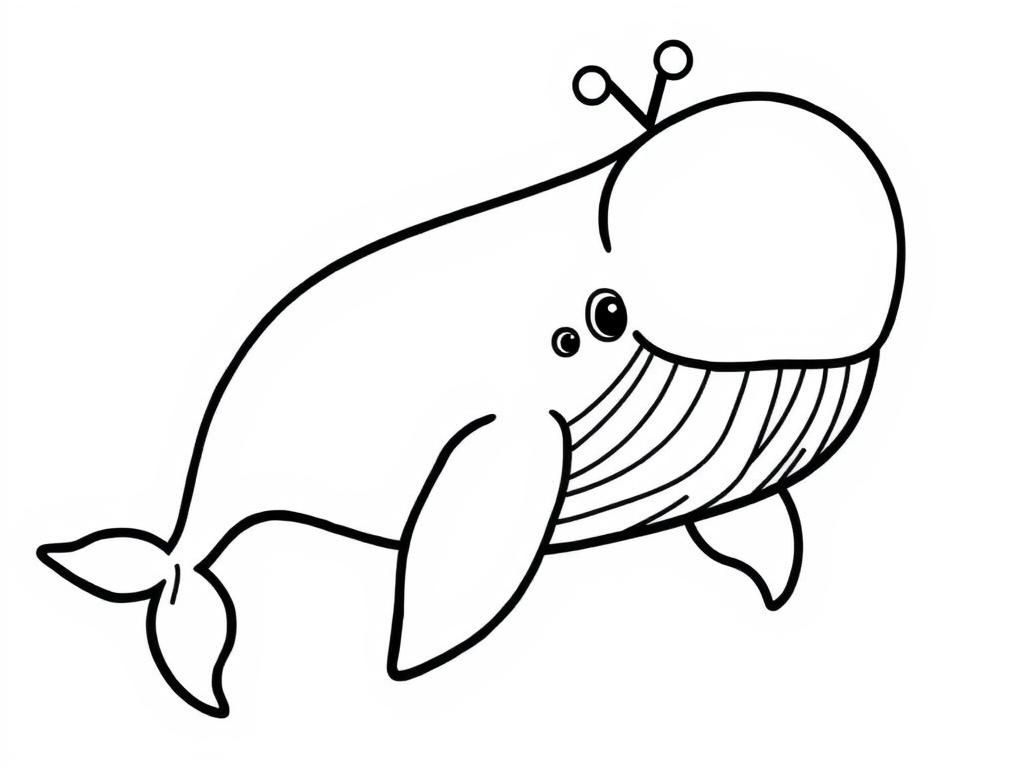 Whale with Big Forehead - Free Printable Coloring Page