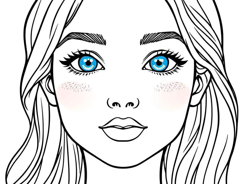 Woman Face Coloring Page
