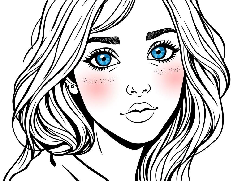 Girl Portrait Coloring Page