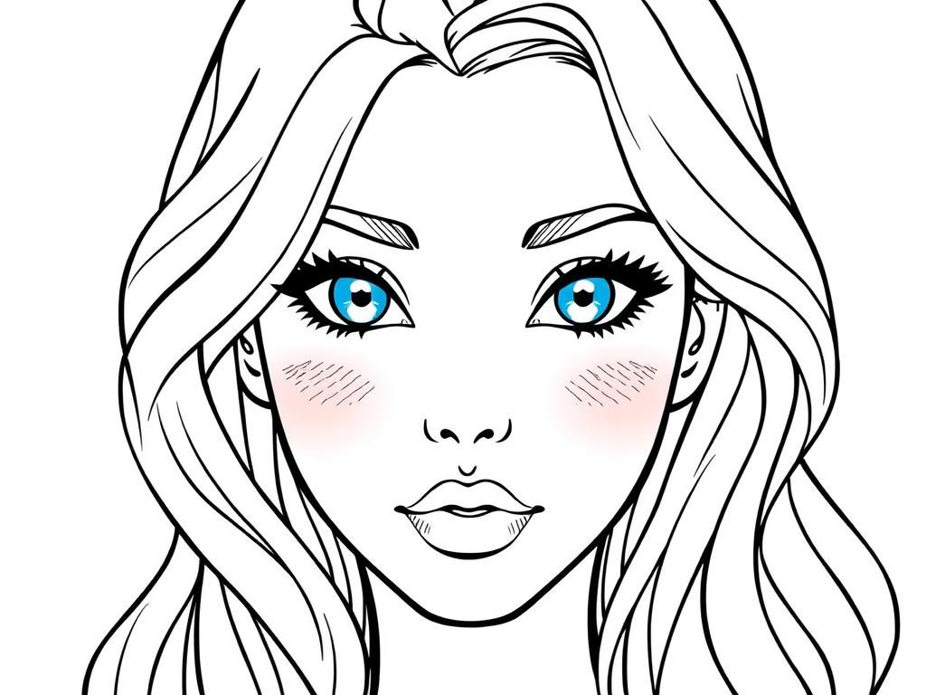 Woman Face Coloring Page