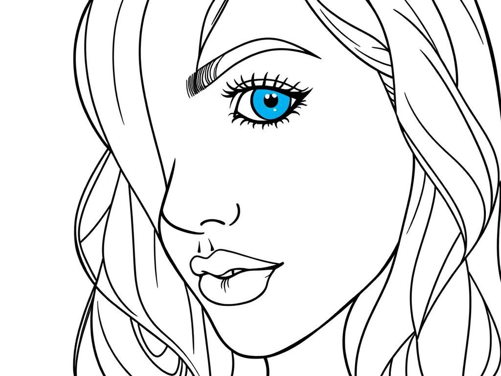 Woman Face Coloring Page