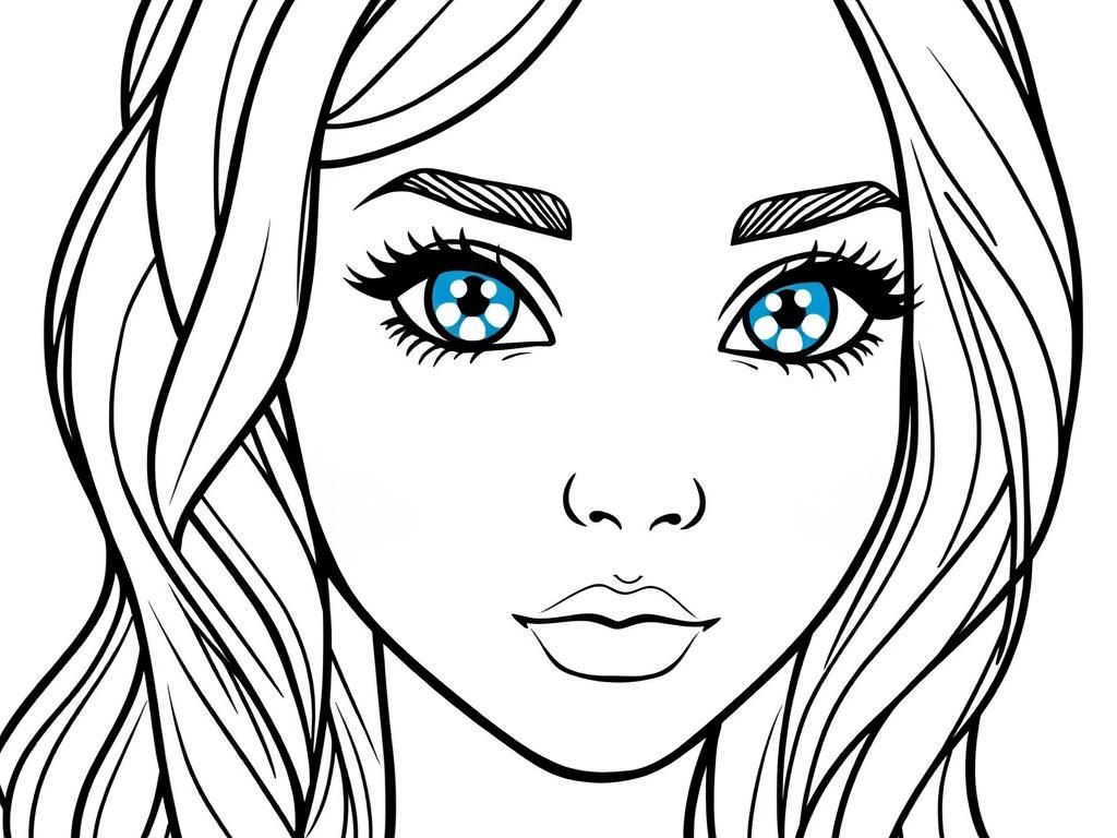 Woman Face Coloring Page