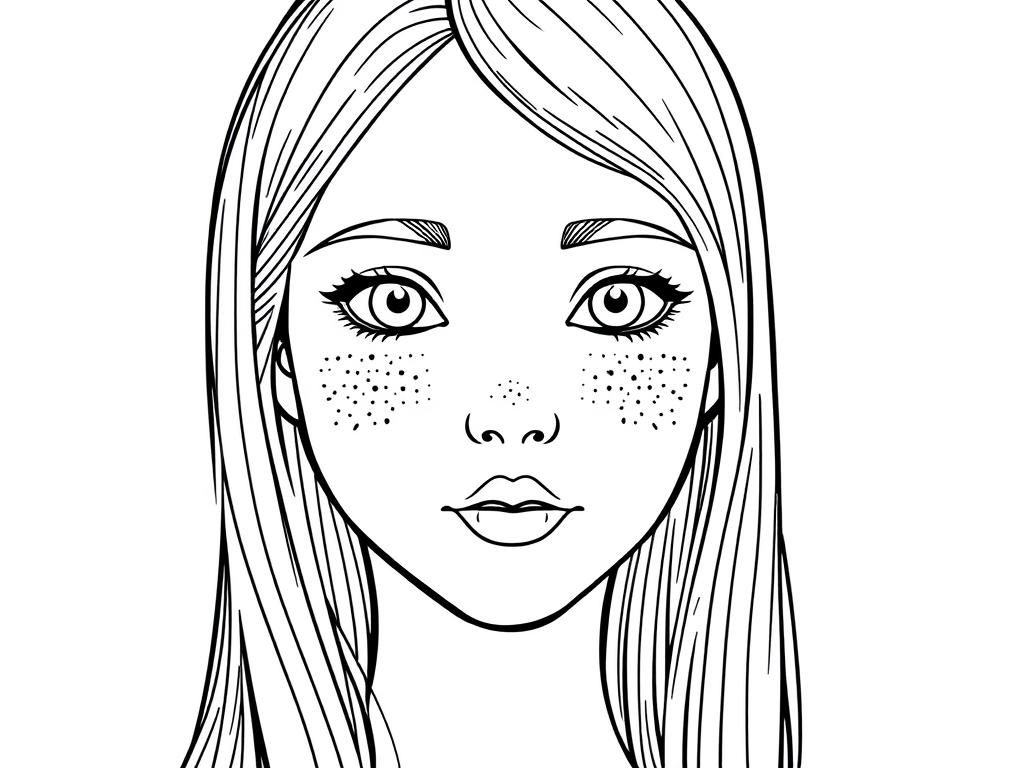 Girl Face Coloring Page