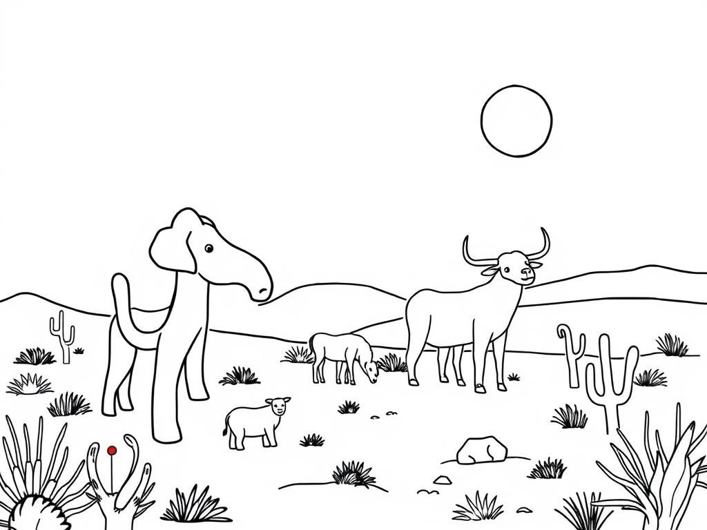 Desert Animals Coloring Page