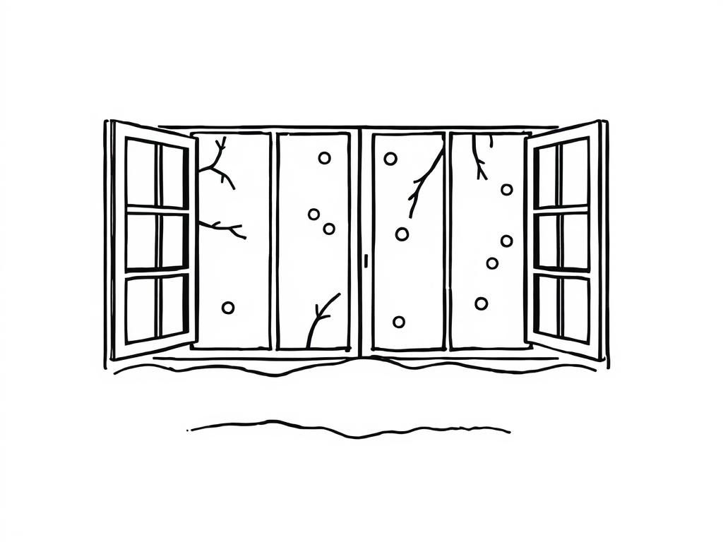 Snowy Window View Coloring Page