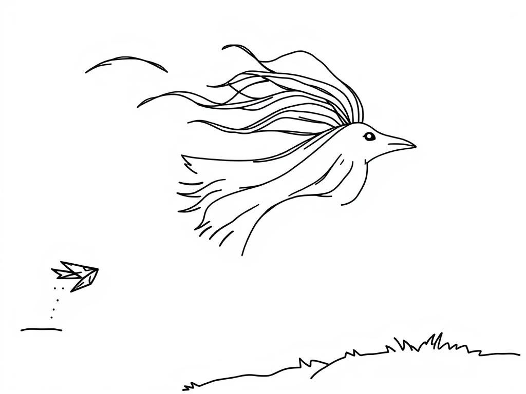 Bird in Flight Coloring Page