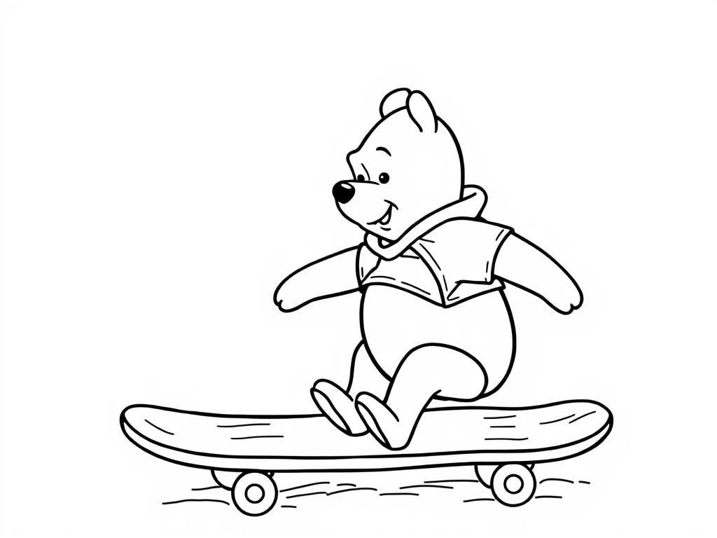 winnie the pooh on a skateboard