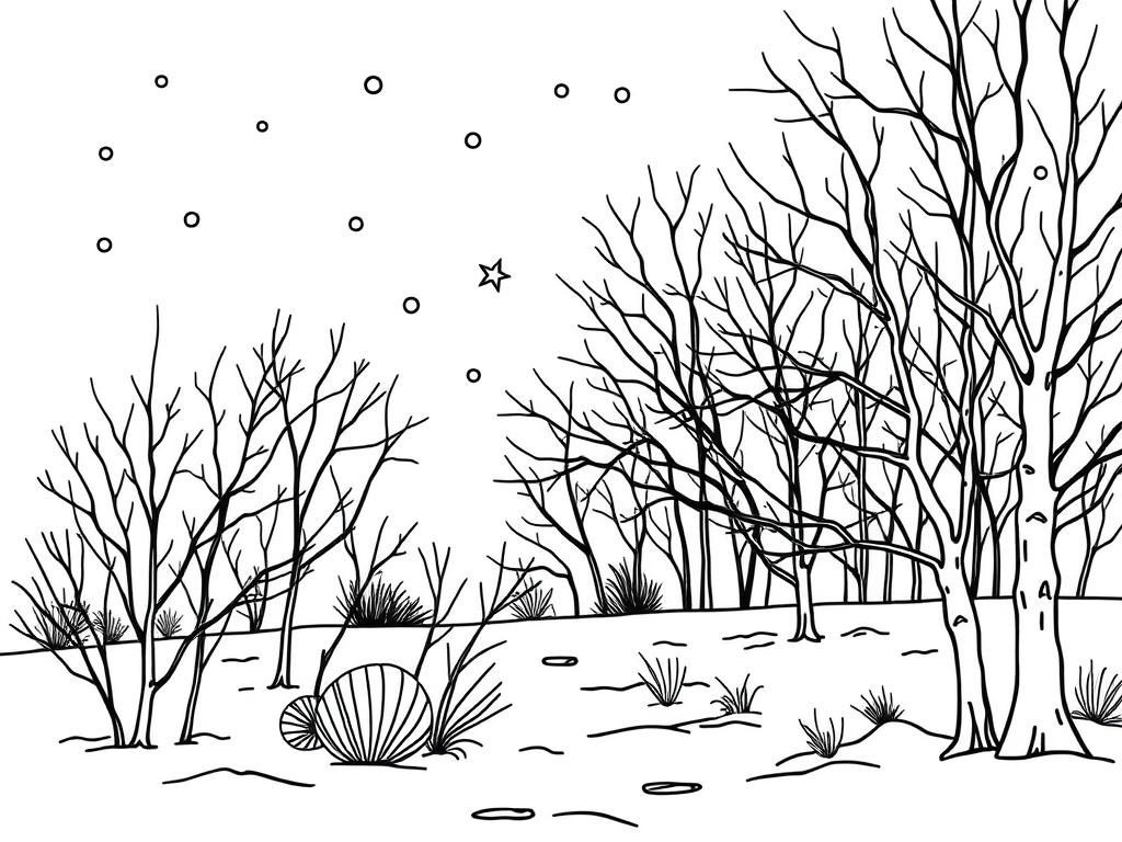 Winter Forest Coloring Page