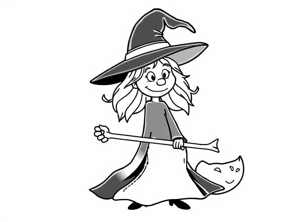 witch - Free Printable Coloring Page