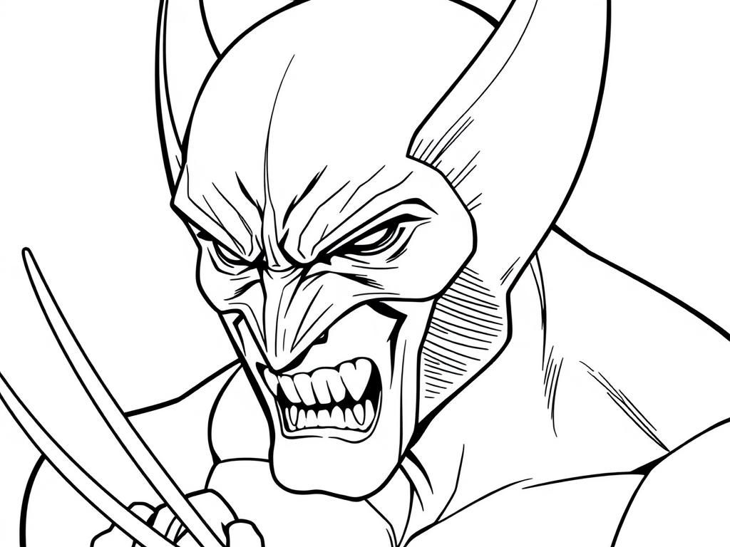 Preview of Wolverine coloring page detail