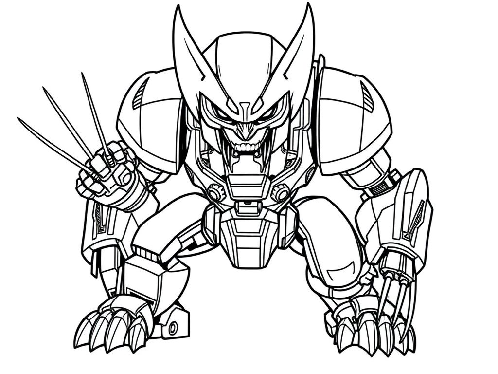 Robotic Wolverine Coloring Page