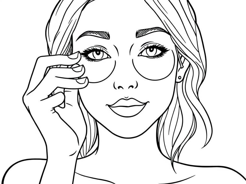 woman doing self care with under eye patches