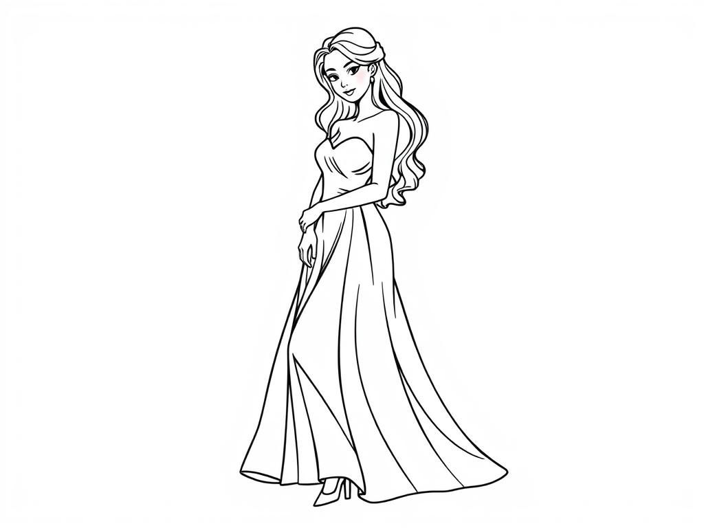 Elegant Woman Coloring Page