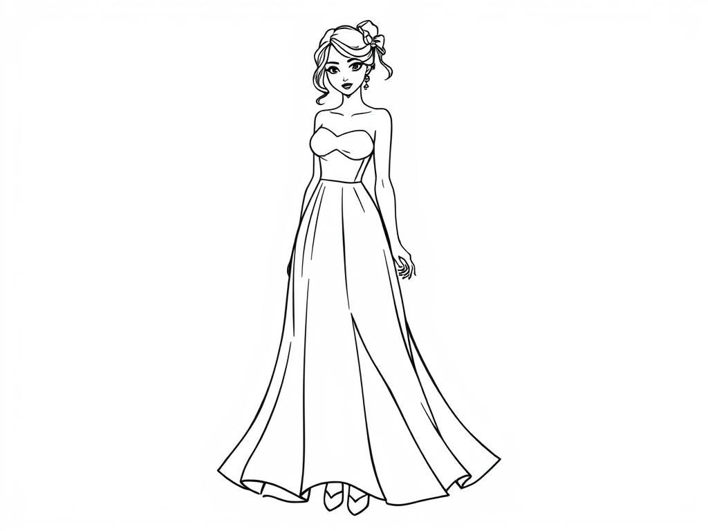 Elegant Woman Coloring Page