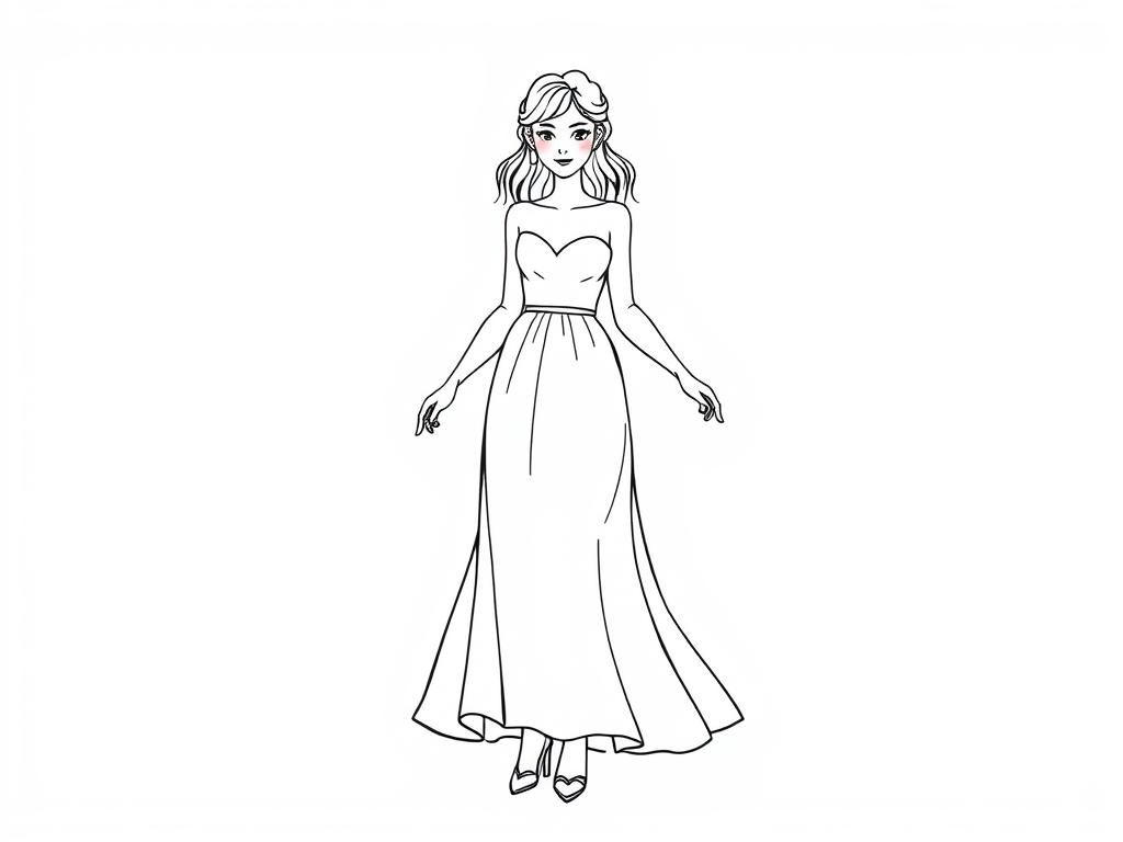 Elegant Woman Coloring Page