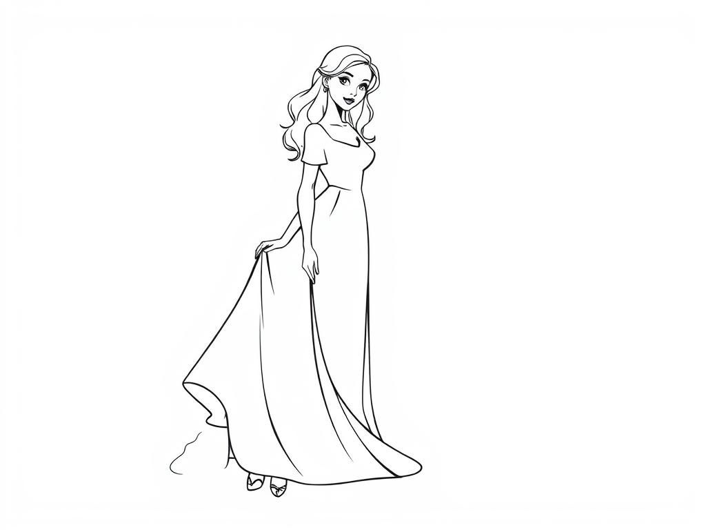 Elegant Woman Coloring Page
