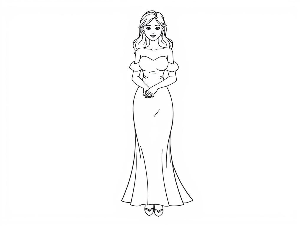 Elegant Woman Coloring Page