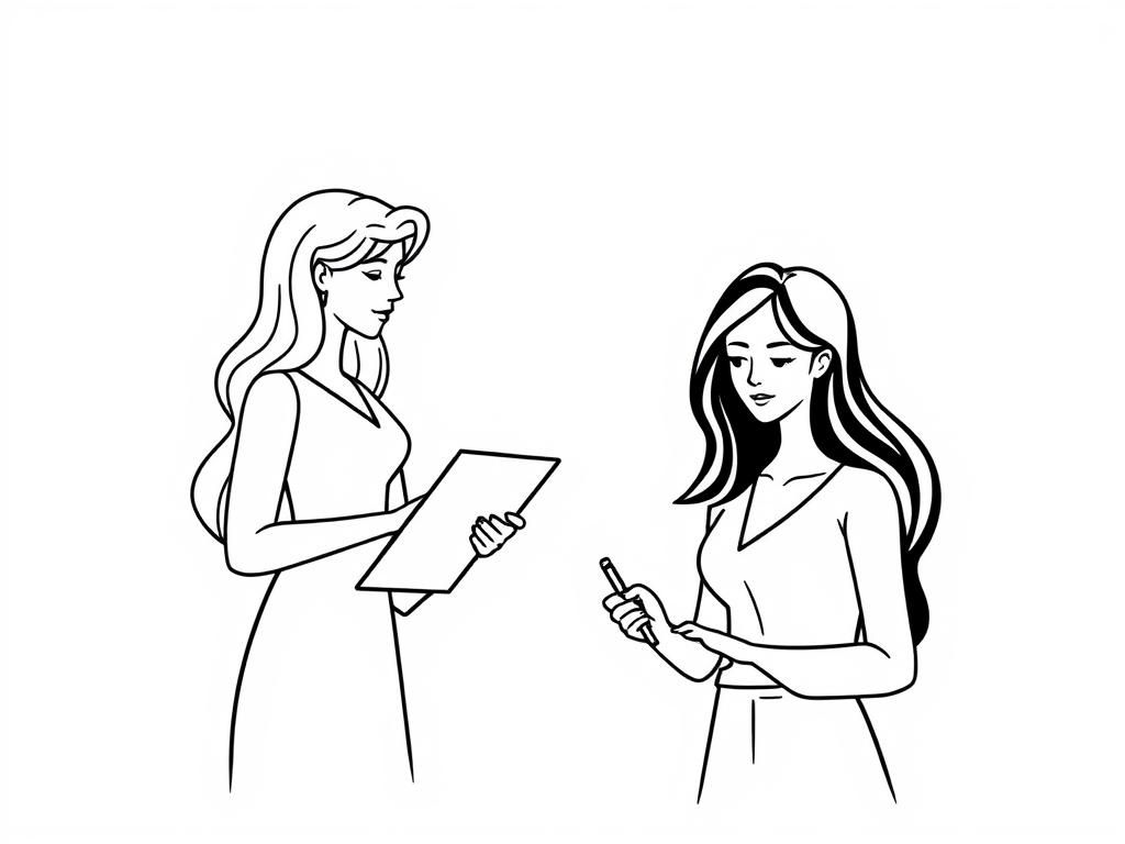 Women Talking Coloring Page