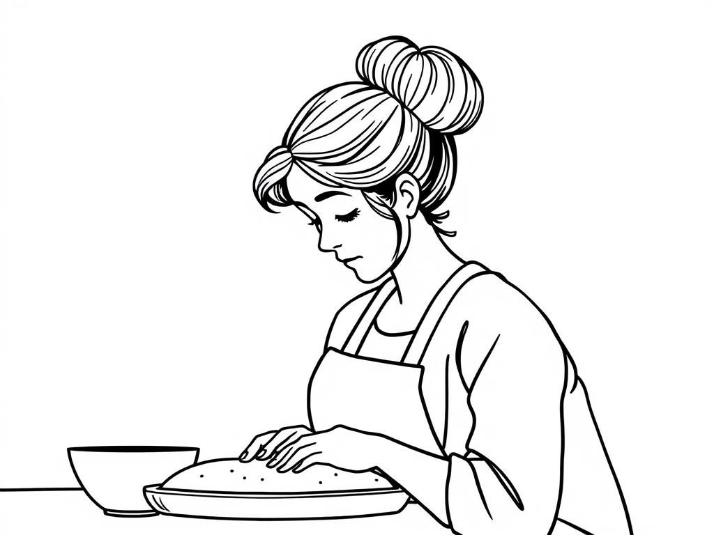 Preview of Women with hair in bun baking