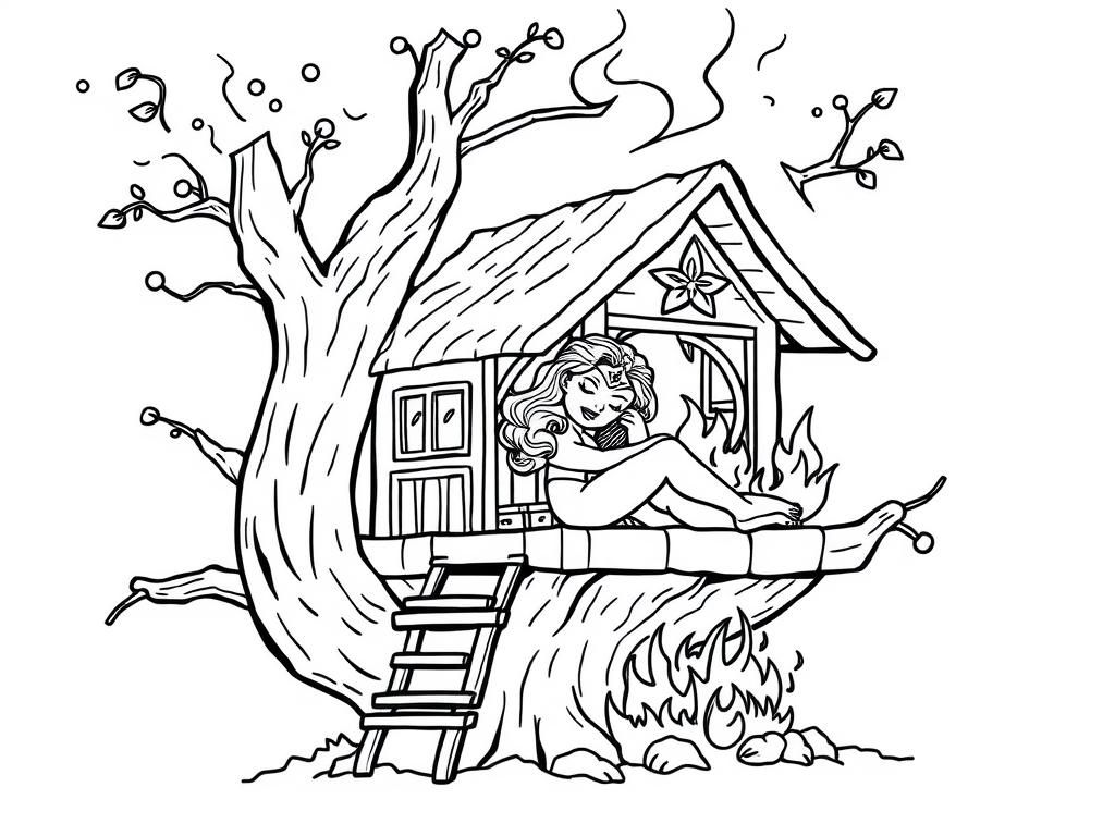 Wonder Woman Boomhut Kleurplaat