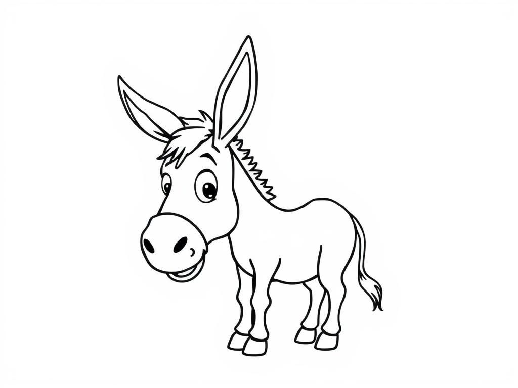 Cartoon Donkey Coloring Page