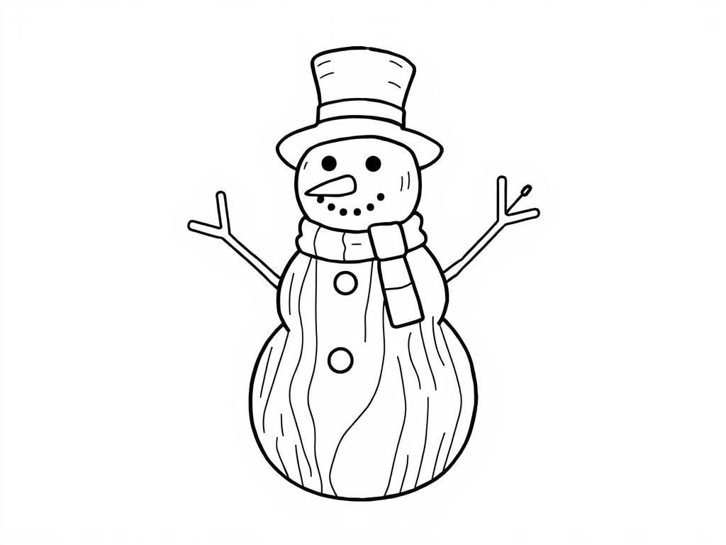 Sneeuwpop Winter Kleurplaat