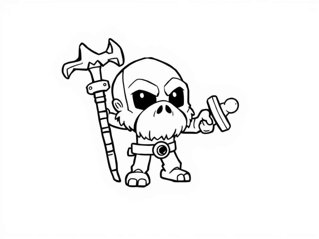 Caveman Coloring Page