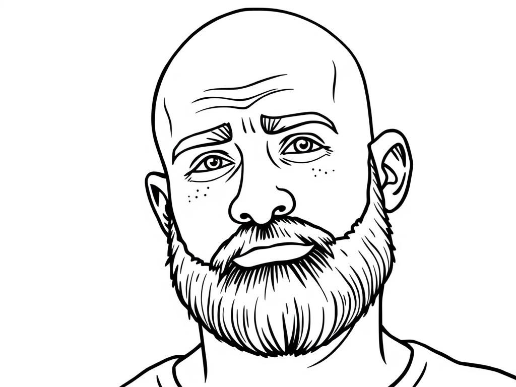 Bald Man Face Coloring Page