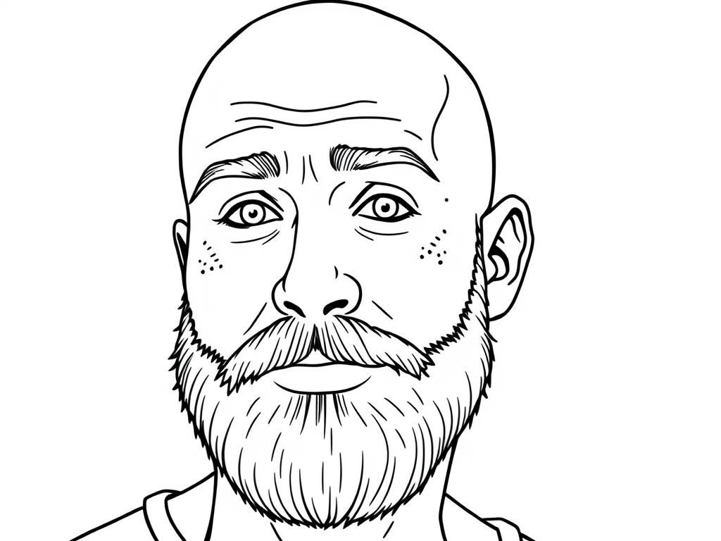 Bearded Man Coloring Page