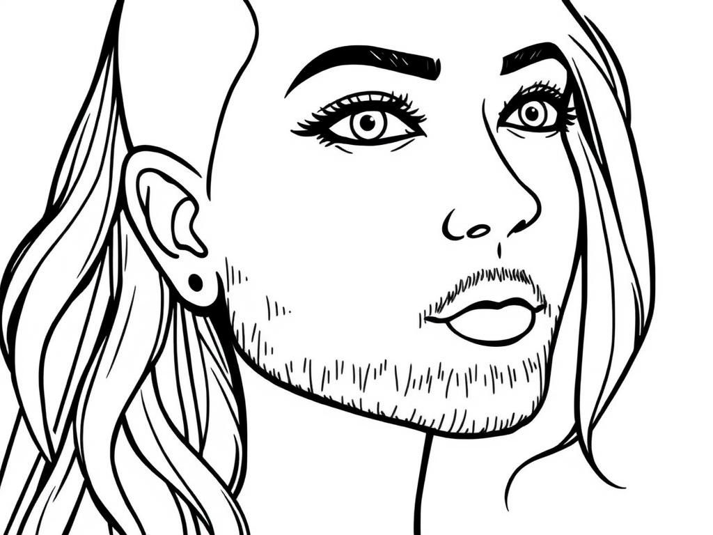 Non-Binary Portrait Coloring Page