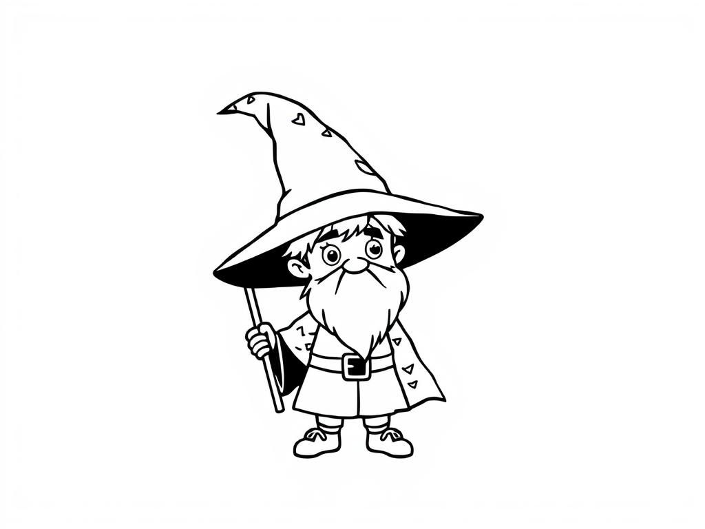 Young wizard with a pointy hat