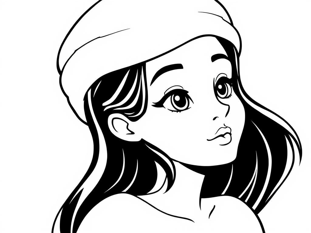 Coloring Page of a Young Girl