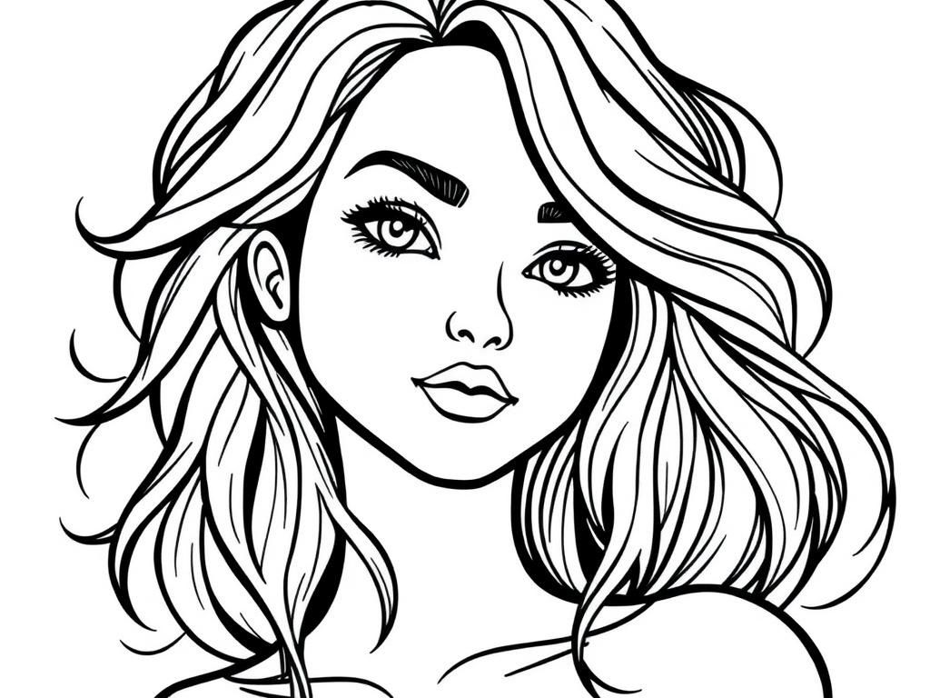 Coloring Page of a Woman