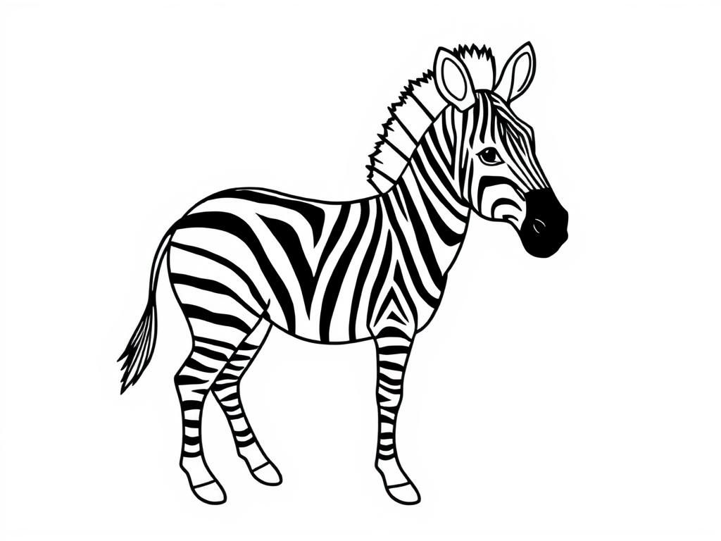 Zebra uncolored - Free Printable Coloring Page