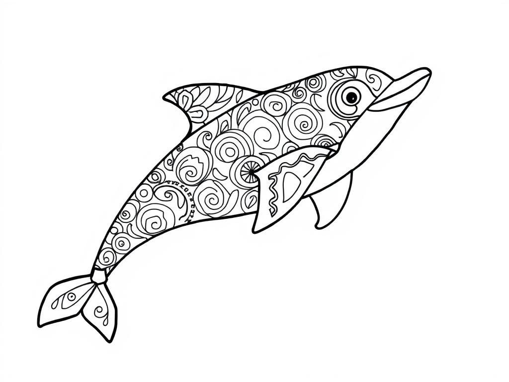 Preview of zentangle dolphin