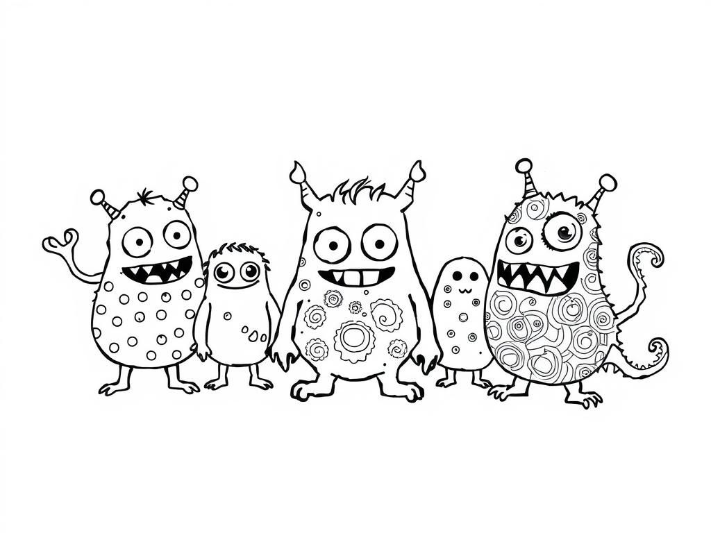 Monster Color by Number Coloring Page